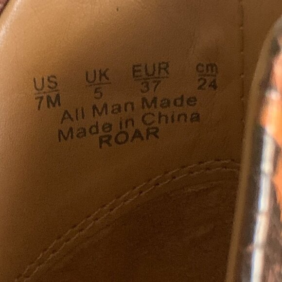 Franco Sarto Roar Snakeskin Embossed Brown/Cognac Bootie Sz 7M #190A - Picture 7 of 7